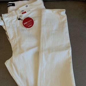 White jean leggings